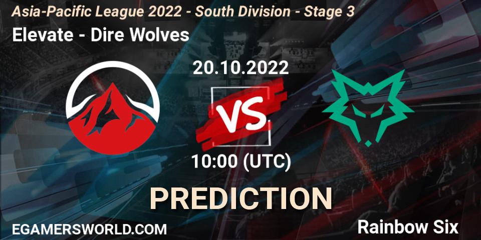 Prognose für das Spiel Elevate VS Dire Wolves. 20.10.22. Rainbow Six - Asia-Pacific League 2022 - South Division - Stage 3