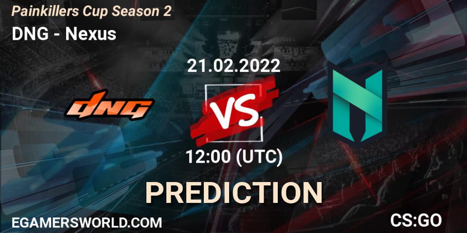 Prognose für das Spiel DNG VS Nexus. 21.02.2022 at 12:00. Counter-Strike (CS2) - Painkillers Cup Season 2