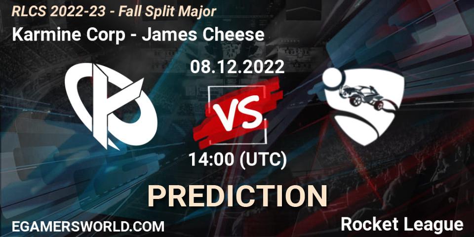 Prognose für das Spiel Karmine Corp VS James Cheese. 08.12.22. Rocket League - RLCS 2022-23 - Fall Split Major