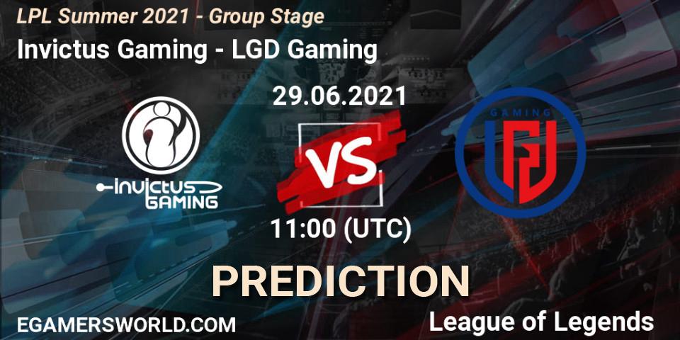 Prognose für das Spiel Invictus Gaming VS LGD Gaming. 29.06.21. LoL - LPL Summer 2021 - Group Stage