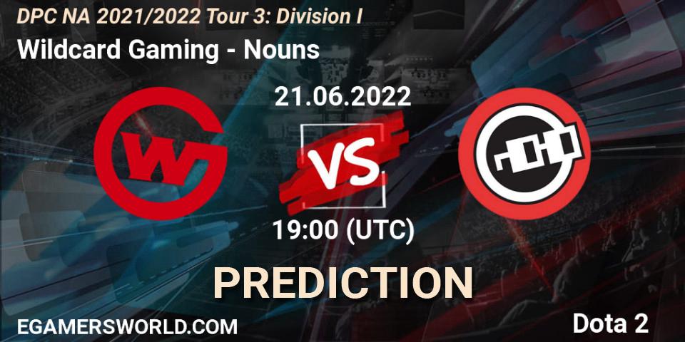 Prognose für das Spiel Wildcard Gaming VS Nouns. 21.06.22. Dota 2 - DPC NA 2021/2022 Tour 3: Division I