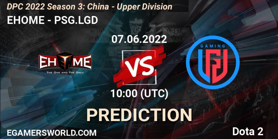 Prognose für das Spiel EHOME VS PSG.LGD. 07.06.22. Dota 2 - DPC 2021/2022 China Tour 3: Division I