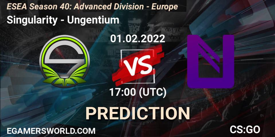 Prognose für das Spiel Singularity VS Ungentium. 01.02.22. CS2 (CS:GO) - ESEA Season 40: Advanced Division - Europe