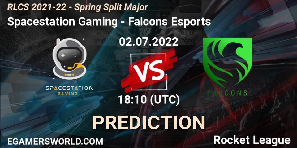 Prognose für das Spiel Spacestation Gaming VS Falcons Esports. 02.07.2022 at 18:30. Rocket League - RLCS 2021-22 - Spring Split Major