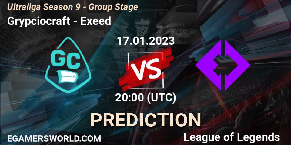 Prognose für das Spiel Grypciocraft VS Exeed. 17.01.23. LoL - Ultraliga Season 9 - Group Stage