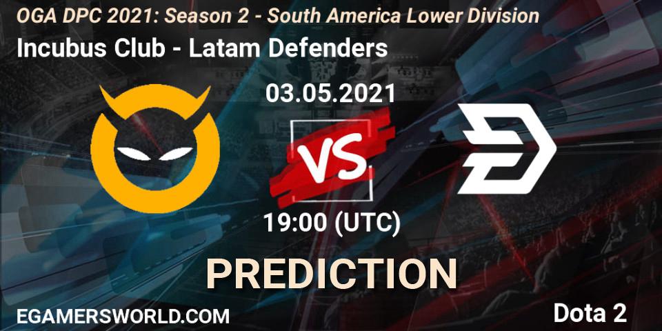Prognose für das Spiel Incubus Club VS Latam Defenders. 03.05.2021 at 19:01. Dota 2 - OGA DPC 2021: Season 2 - South America Lower Division 