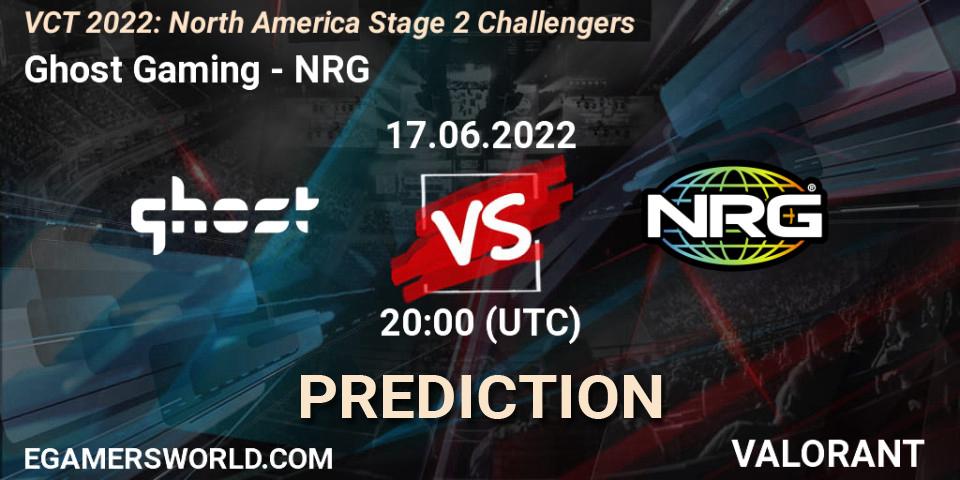 Prognose für das Spiel Ghost Gaming VS NRG. 17.06.2022 at 20:00. VALORANT - VCT 2022: North America Stage 2 Challengers