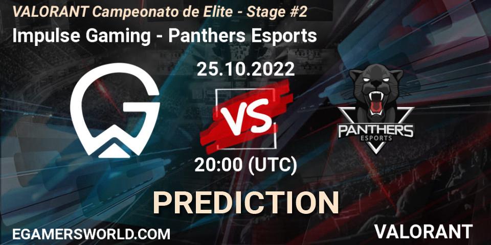 Prognose für das Spiel Impulse Gaming VS Panthers Esports. 25.10.22. VALORANT - VALORANT Campeonato de Elite - Stage #2