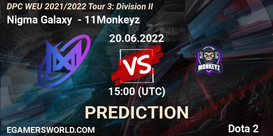 Prognose für das Spiel Nigma Galaxy VS 11Monkeyz. 20.06.22. Dota 2 - DPC WEU 2021/2022 Tour 3: Division II