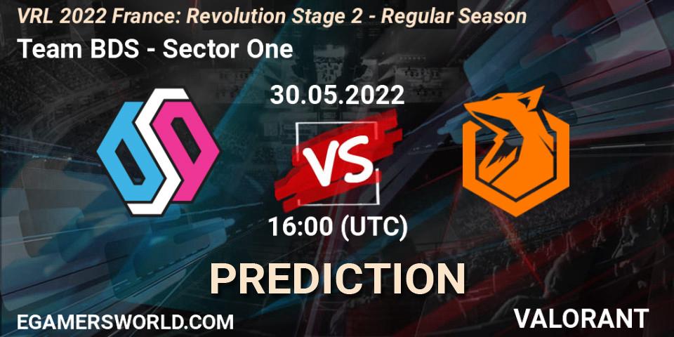 Prognose für das Spiel Team BDS VS Sector One. 30.05.2022 at 16:00. VALORANT - VRL 2022 France: Revolution Stage 2 - Regular Season