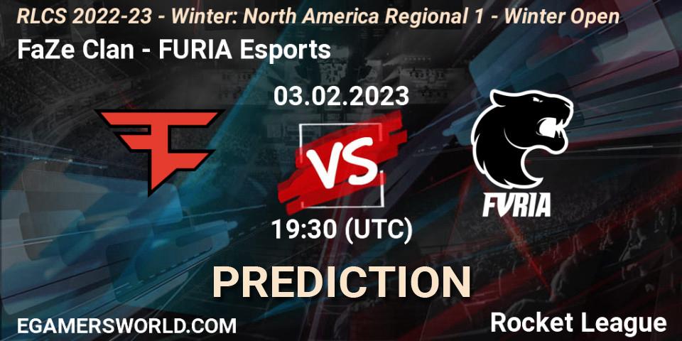 Prognose für das Spiel FaZe Clan VS FURIA Esports. 03.02.2023 at 19:30. Rocket League - RLCS 2022-23 - Winter: North America Regional 1 - Winter Open