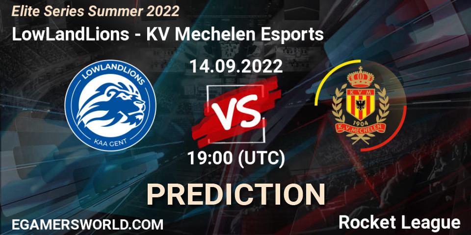 Prognose für das Spiel LowLandLions VS KV Mechelen Esports. 14.09.2022 at 19:00. Rocket League - Elite Series Summer 2022
