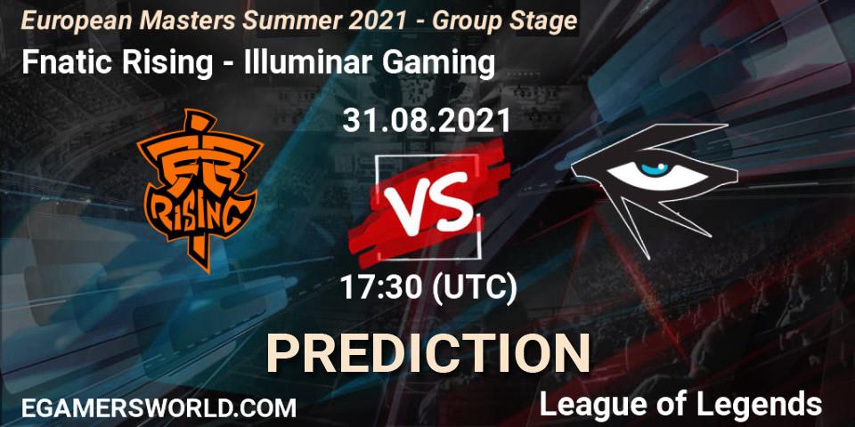 Prognose für das Spiel Fnatic Rising VS Illuminar Gaming. 31.08.21. LoL - European Masters Summer 2021 - Group Stage