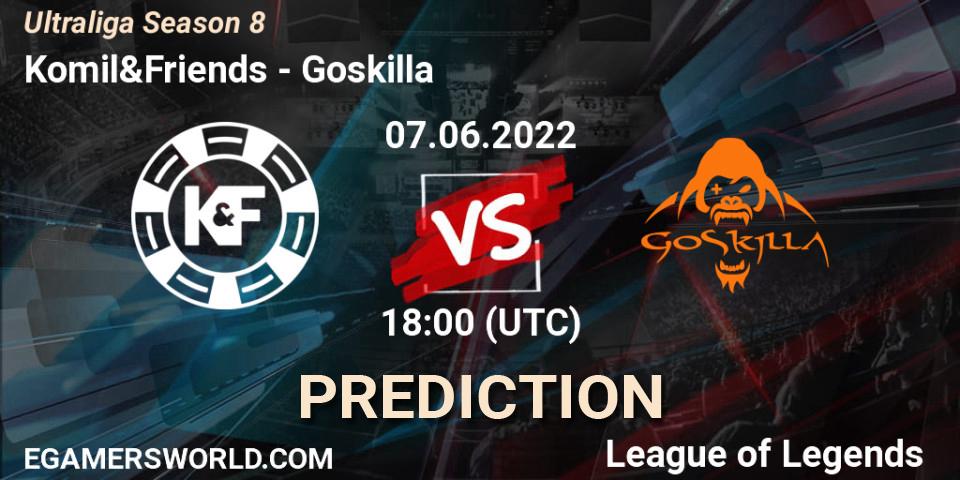 Prognose für das Spiel Komil&Friends VS Goskilla. 07.06.2022 at 18:00. LoL - Ultraliga Season 8