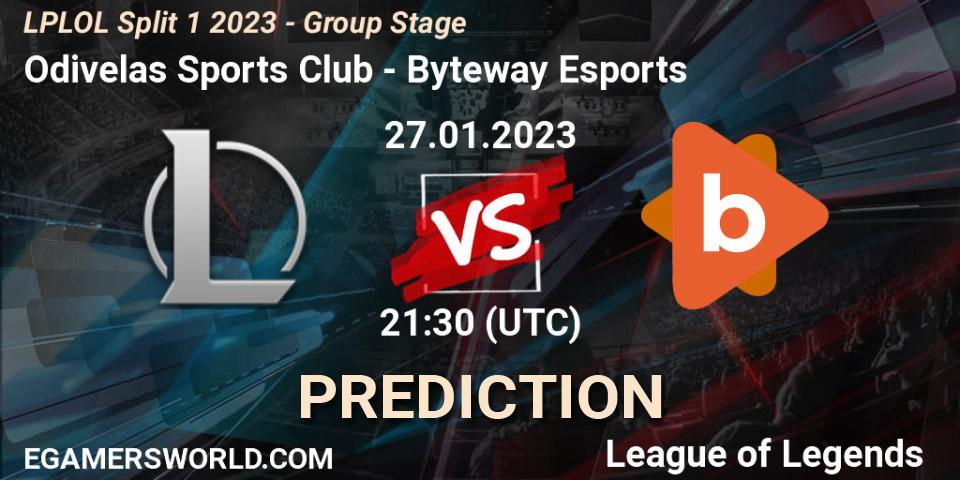 Prognose für das Spiel Odivelas Sports Club VS Byteway Esports. 27.01.23. LoL - LPLOL Split 1 2023 - Group Stage
