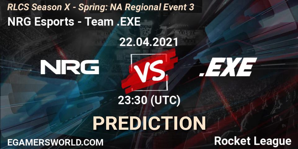 Prognose für das Spiel NRG Esports VS Team.EXE. 22.04.2021 at 23:30. Rocket League - RLCS Season X - Spring: NA Regional Event 3