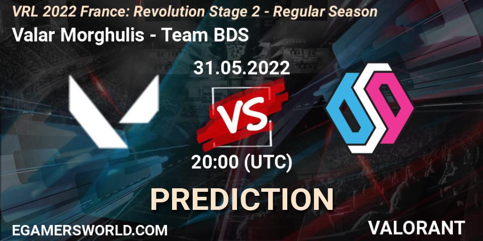Prognose für das Spiel Valar Morghulis VS Team BDS. 31.05.2022 at 20:35. VALORANT - VRL 2022 France: Revolution Stage 2 - Regular Season