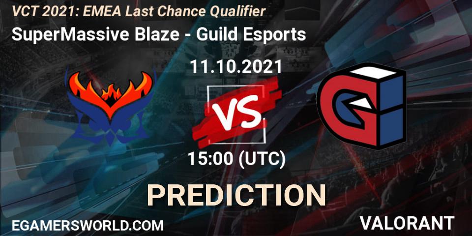 Prognose für das Spiel SuperMassive Blaze VS Guild Esports. 11.10.2021 at 15:00. VALORANT - VCT 2021: EMEA Last Chance Qualifier