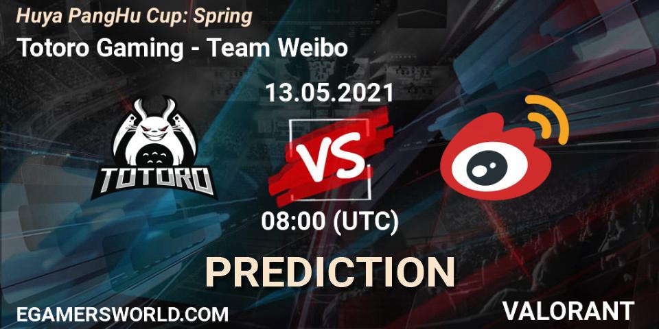 Prognose für das Spiel Totoro Gaming VS Team Weibo. 13.05.21. VALORANT - Huya PangHu Cup: Spring