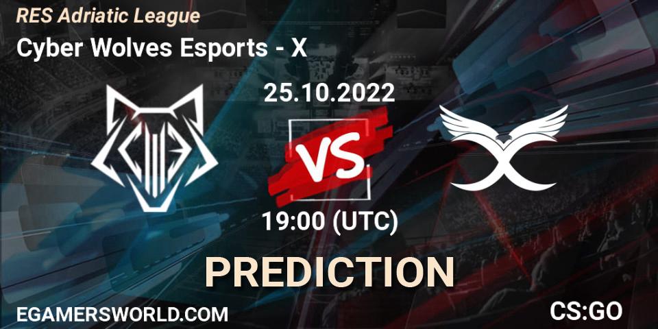 Prognose für das Spiel Cyber Wolves Esports VS X. 25.10.2022 at 19:00. Counter-Strike (CS2) - RES Adriatic League