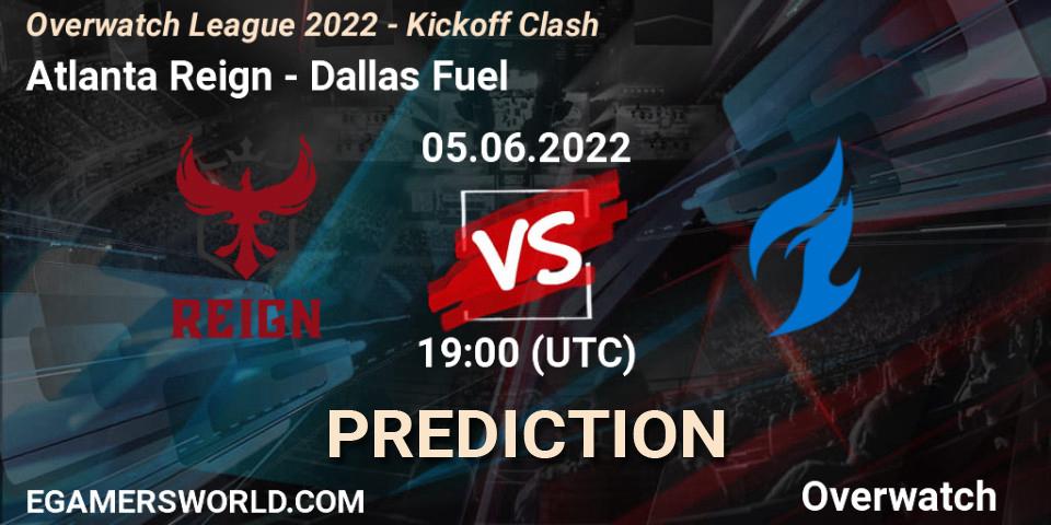 Prognose für das Spiel Atlanta Reign VS Dallas Fuel. 05.06.22. Overwatch - Overwatch League 2022 - Kickoff Clash