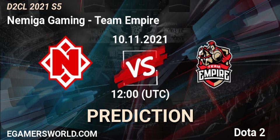 Prognose für das Spiel Nemiga Gaming VS Team Empire. 10.11.21. Dota 2 - Dota 2 Champions League 2021 Season 5