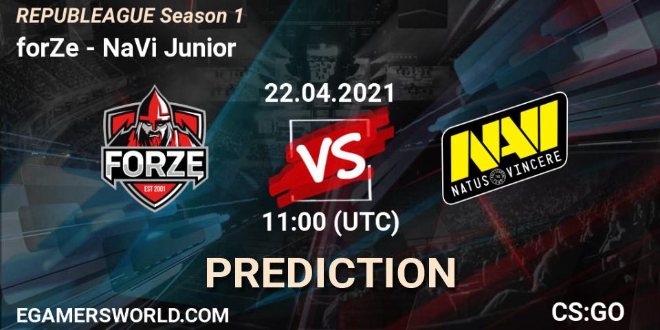 Prognose für das Spiel forZe VS NaVi Junior. 22.04.21. CS2 (CS:GO) - REPUBLEAGUE Season 1