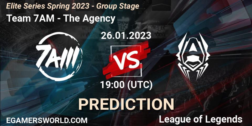 Prognose für das Spiel Team 7AM VS The Agency. 26.01.2023 at 19:00. LoL - Elite Series Spring 2023 - Group Stage