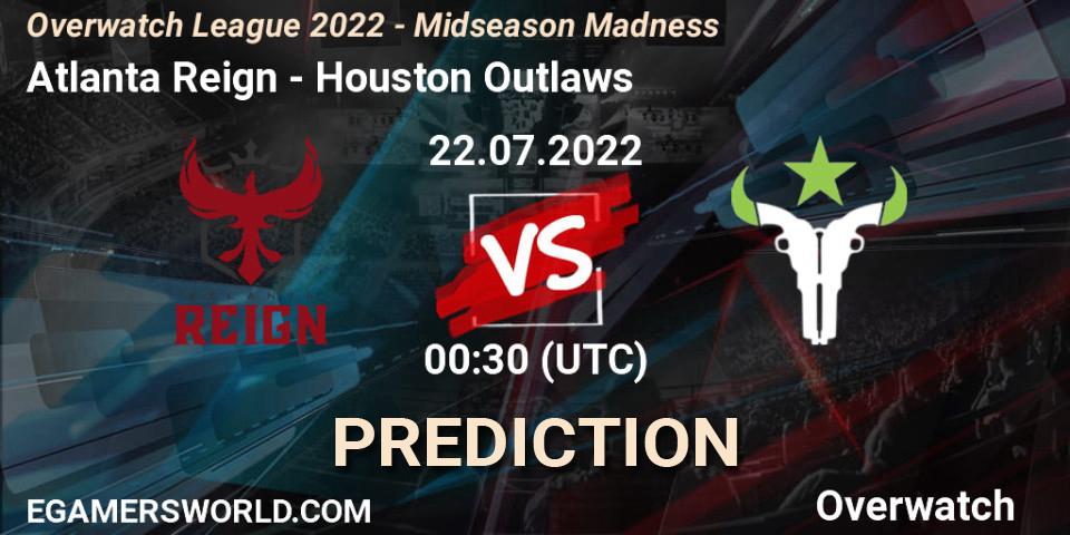 Prognose für das Spiel Atlanta Reign VS Houston Outlaws. 21.07.2022 at 23:00. Overwatch - Overwatch League 2022 - Midseason Madness