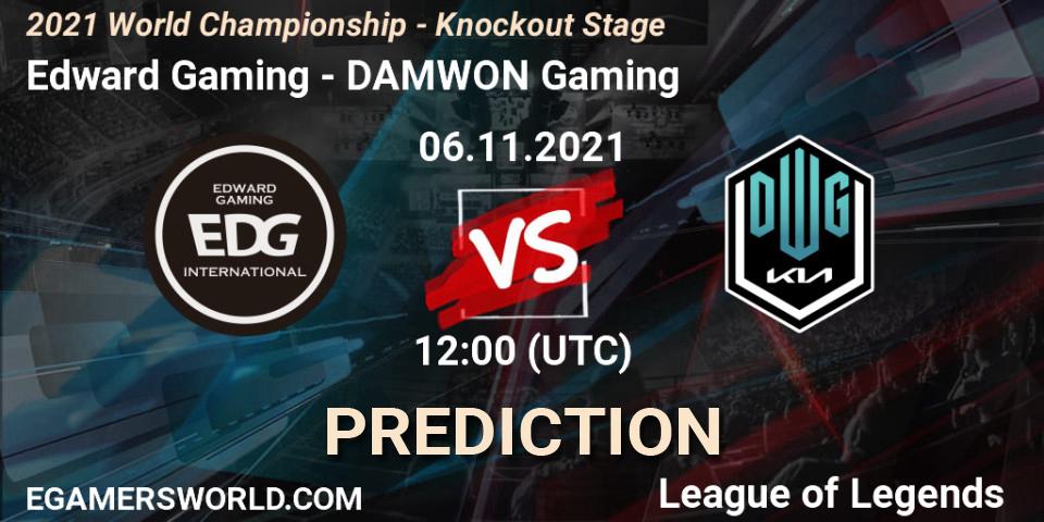 Prognose für das Spiel Edward Gaming VS DAMWON Gaming. 06.11.21. LoL - 2021 World Championship - Knockout Stage