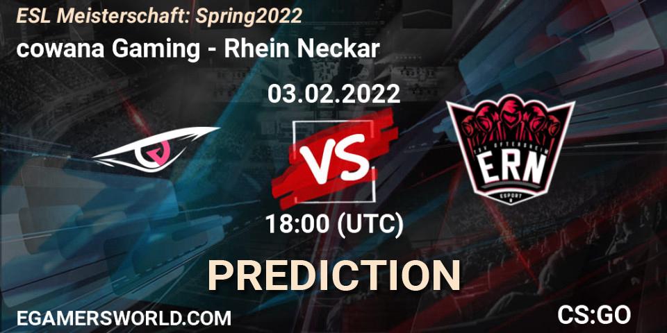 Prognose für das Spiel cowana Gaming VS Rhein Neckar. 03.02.2022 at 18:00. Counter-Strike (CS2) - ESL Meisterschaft: Spring 2022