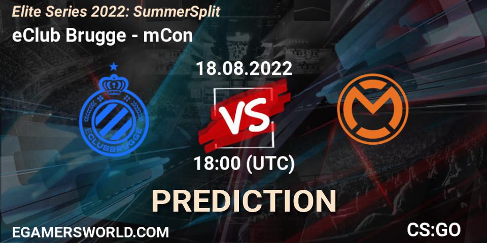 Prognose für das Spiel eClub Brugge VS mCon. 18.08.2022 at 18:00. Counter-Strike (CS2) - Elite Series 2022: Summer Split