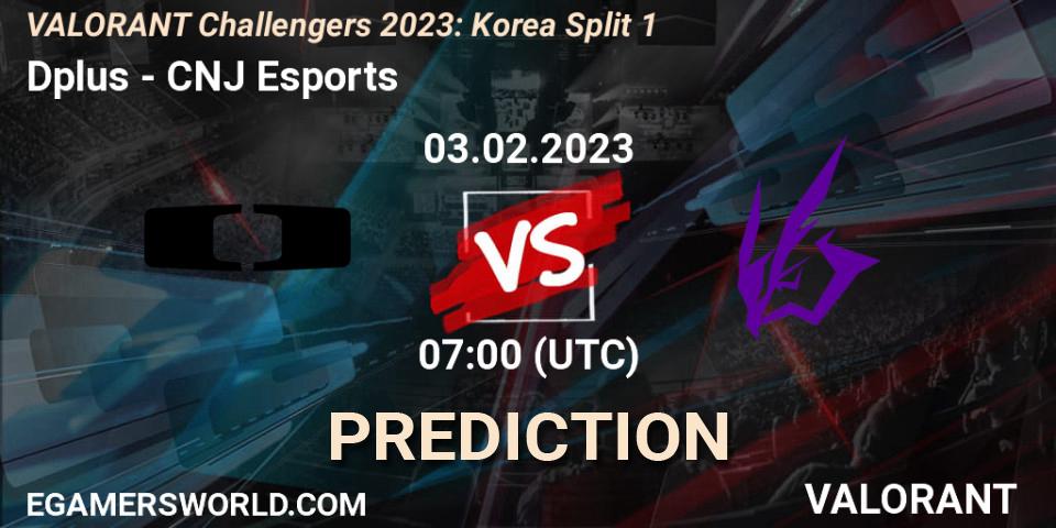 Prognose für das Spiel Dplus VS CNJ Esports. 03.02.23. VALORANT - VALORANT Challengers 2023: Korea Split 1