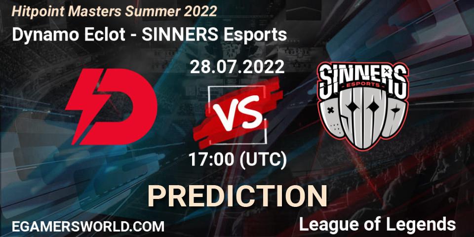 Prognose für das Spiel Dynamo Eclot VS SINNERS Esports. 28.07.22. LoL - Hitpoint Masters Summer 2022
