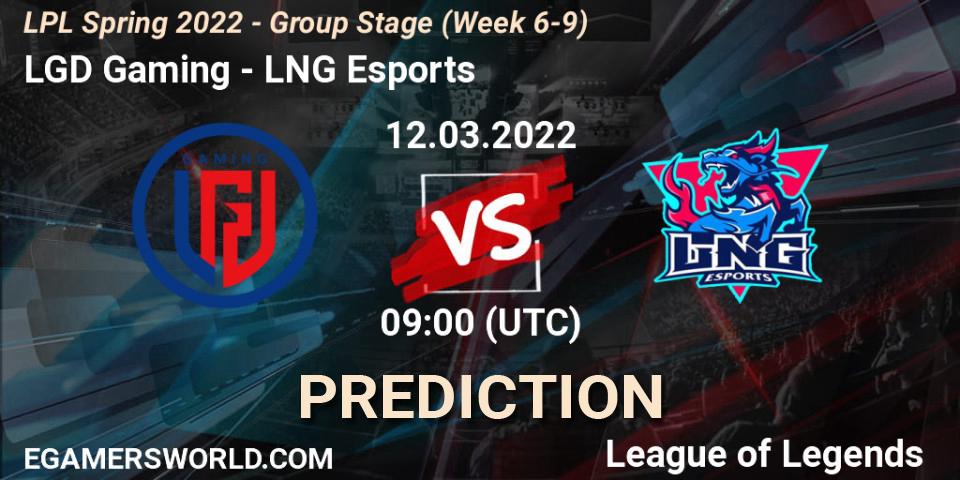 Prognose für das Spiel LGD Gaming VS LNG Esports. 12.03.22. LoL - LPL Spring 2022 - Group Stage (Week 6-9)