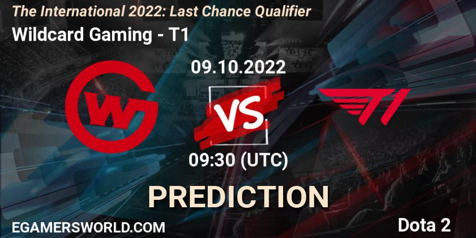 Prognose für das Spiel Wildcard Gaming VS T1. 09.10.22. Dota 2 - The International 2022: Last Chance Qualifier