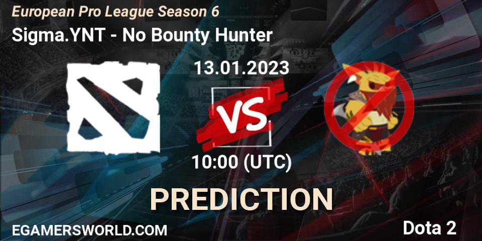 Prognose für das Spiel Sigma.YNT VS No Bounty Hunter. 13.01.23. Dota 2 - European Pro League Season 6