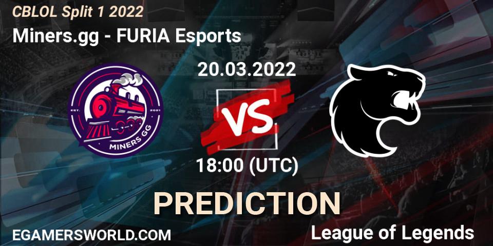 Prognose für das Spiel Miners.gg VS FURIA Esports. 20.03.2022 at 18:00. LoL - CBLOL Split 1 2022