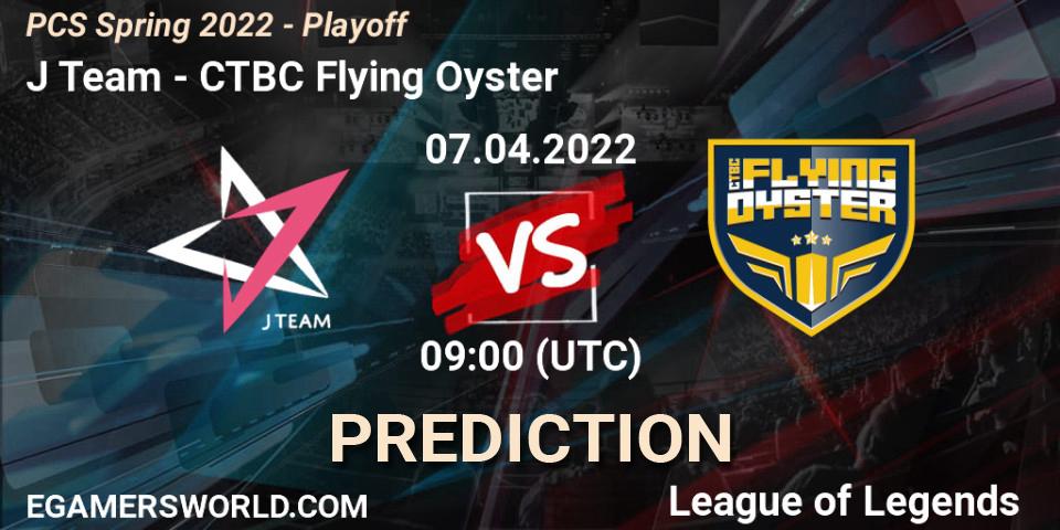 Prognose für das Spiel J Team VS CTBC Flying Oyster. 07.04.22. LoL - PCS Spring 2022 - Playoff