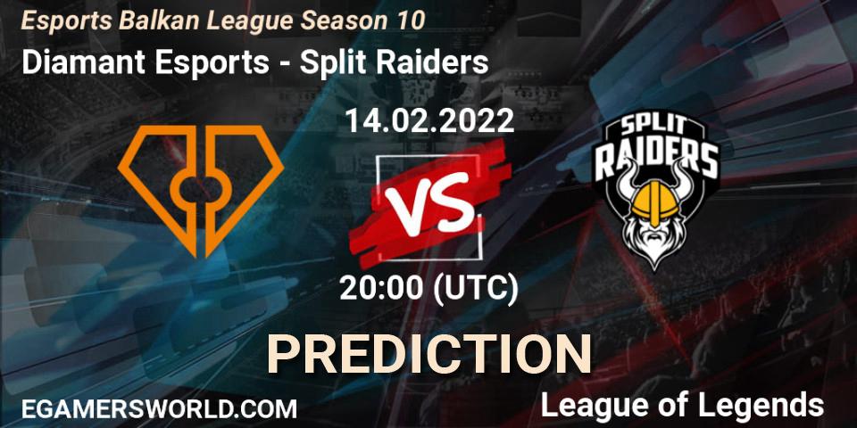 Prognose für das Spiel Diamant Esports VS Split Raiders. 14.02.2022 at 20:00. LoL - Esports Balkan League Season 10