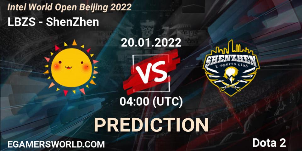 Prognose für das Spiel LBZS VS ShenZhen. 20.01.2022 at 04:00. Dota 2 - Intel World Open Beijing 2022