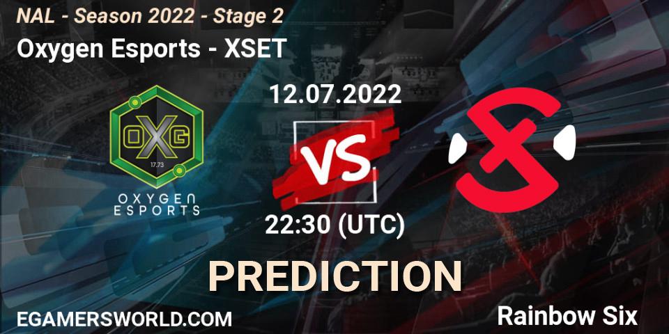 Prognose für das Spiel Oxygen Esports VS XSET. 13.07.2022 at 22:30. Rainbow Six - NAL - Season 2022 - Stage 2