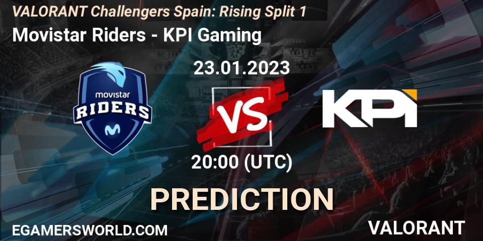 Prognose für das Spiel Movistar Riders VS KPI Gaming. 23.01.2023 at 20:25. VALORANT - VALORANT Challengers 2023 Spain: Rising Split 1