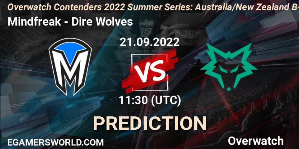 Prognose für das Spiel Mindfreak VS Dire Wolves. 21.09.2022 at 11:30. Overwatch - Overwatch Contenders 2022 Summer Series: Australia/New Zealand B-Sides