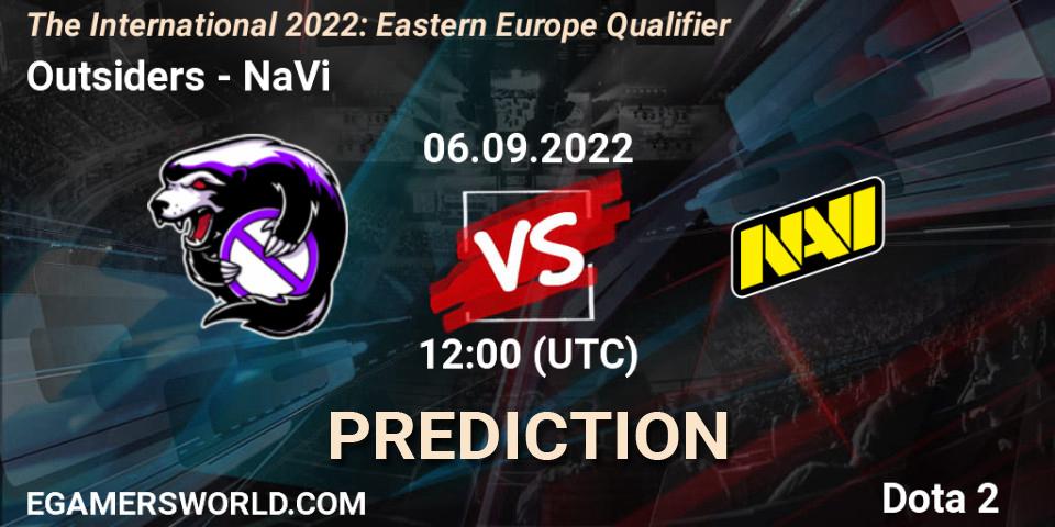 Prognose für das Spiel Outsiders VS NaVi. 06.09.2022 at 13:06. Dota 2 - The International 2022: Eastern Europe Qualifier