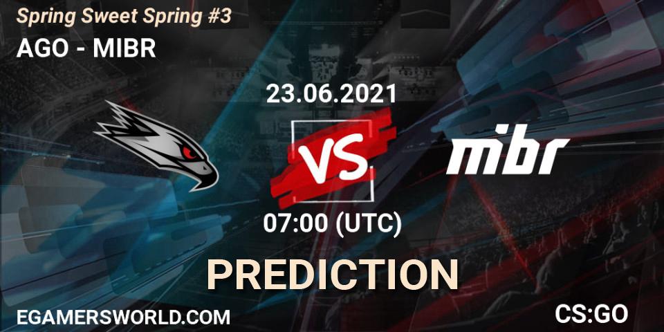 Prognose für das Spiel AGO VS MIBR. 23.06.21. CS2 (CS:GO) - Spring Sweet Spring #3
