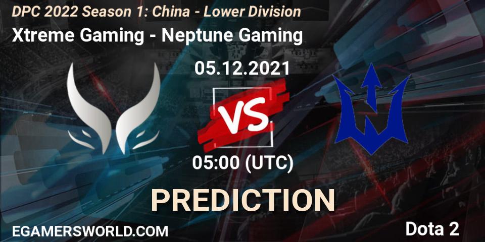 Prognose für das Spiel Xtreme Gaming VS Neptune Gaming. 05.12.2021 at 05:02. Dota 2 - DPC 2022 Season 1: China - Lower Division