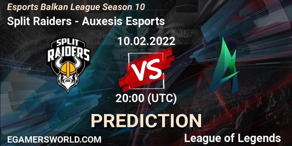 Prognose für das Spiel Split Raiders VS Auxesis Esports. 10.02.2022 at 20:15. LoL - Esports Balkan League Season 10