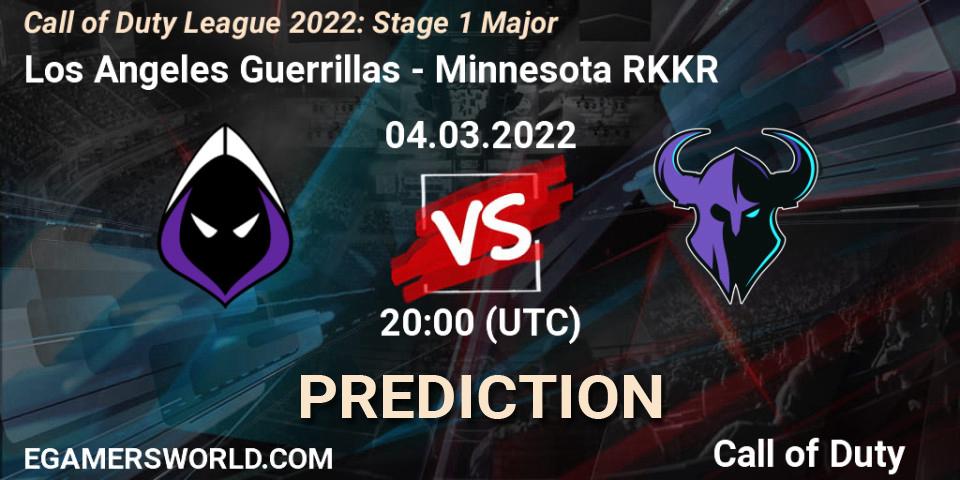 Prognose für das Spiel Los Angeles Guerrillas VS Minnesota RØKKR. 04.03.2022 at 20:00. Call of Duty - Call of Duty League 2022: Stage 1 Major
