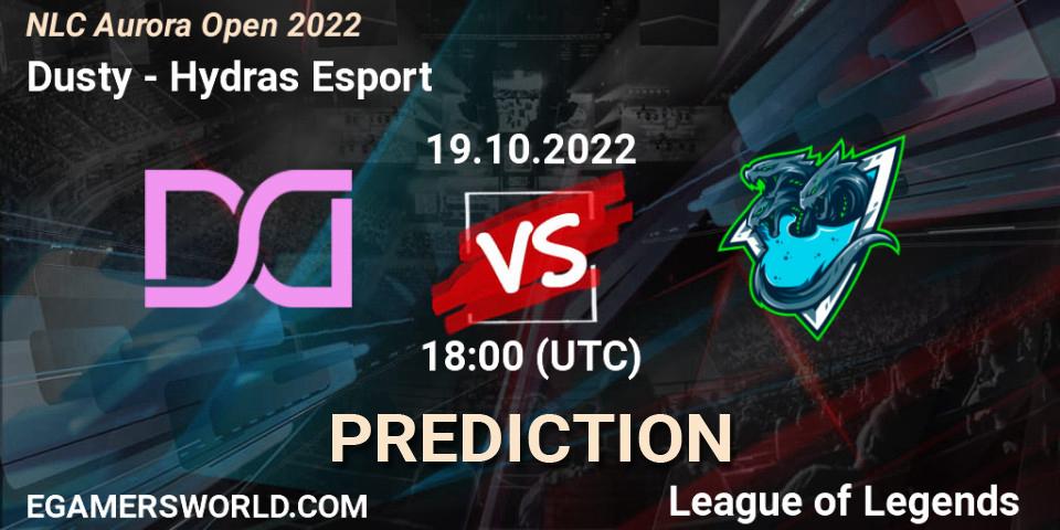Prognose für das Spiel Dusty VS Hydras Esport. 19.10.2022 at 18:00. LoL - NLC Aurora Open 2022